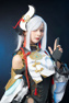 Imagen del juego Genshin Impact Shenhe Cosplay disfraz Jacquard versión C00907-AA