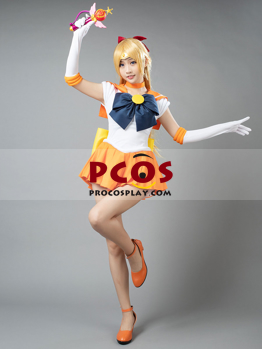 Photo de prêt à expédier Sailor Moon Sailor Venus Aino Minako Cosplay Costume mp000348