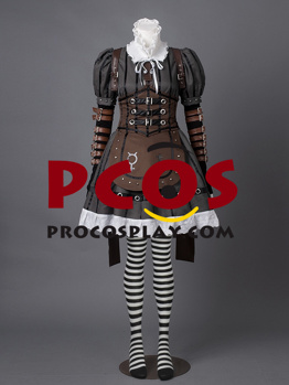 Image de prêt à expédier Alice: Madness Returns Alice Steamdress Cosplay Costumes mp000200