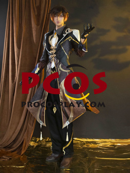 Picture of Game Genshin Impact  Liyue Harbor Lapis Dei Zhongli Cosplay Costume Sands Satin Version C02946-AA