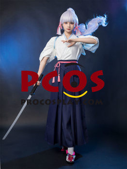 Image de prêt à expédier Genshin Impact Kamisato Ayaka Cosplay Kendougi Jacquard Version C02056-AA