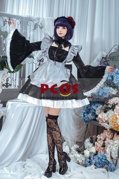 Изображение Готово к отправке My Dress-Up Darling Kitagawa Marin Black Lobelia Maid Outfit Косплей Костюм C02873