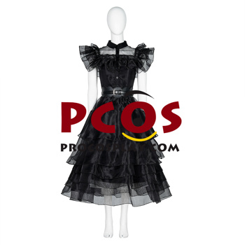 Picture of New TV show Wednesday Addams Wednesday Cosplay Costume Ball Dress C07056