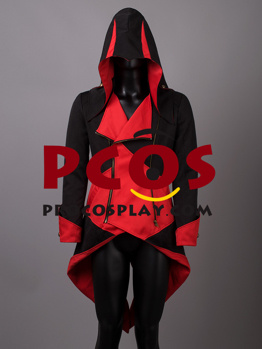 Bild der versandfertigen Connor Kenway Jacke in Rot und Schwarz mp003486