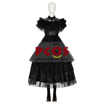 Image de la nouvelle émission télévisée mercredi Addams mercredi robe de déguisement Cosplay C07196 Version supérieure