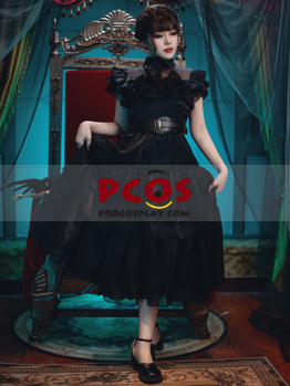 Bild der versandfertigen TV-Show Mittwoch Addams Wednesday Rave N Schwarzes Gothic-Kleid C07201US