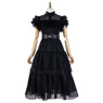 Bild der versandfertigen TV-Show Mittwoch Addams Wednesday Rave N Schwarzes Gothic-Kleid C07201US