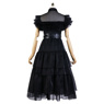 Bild der versandfertigen TV-Show Mittwoch Addams Wednesday Rave N Schwarzes Gothic-Kleid C07201US