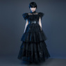 Imagen del nuevo programa de televisión Wednesday Addams Wednesday Cosplay Costume Ball Dress C07196 Versión superior