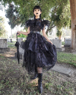 Imagen del nuevo programa de televisión Wednesday Addams Wednesday Cosplay Costume Ball Dress C07196 Versión superior