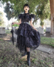 Imagen de Listo para enviar el nuevo programa de televisión Wednesday Addams Wednesday Vestido de fiesta de disfraces de cosplay C07196 Versión superior