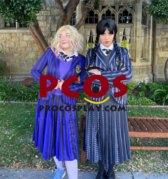 Wednesday Addams Enid Sinclair Cosplay Costume Striped Shirt Outfits Suit