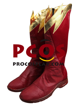 Photo de Prêt à expédier The Flash Saison 4 The Flash Barry Allen Version capuche en cuir chaussures de cosplay mp005135