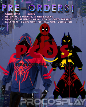 Picture of Deposit Deadpool & Bruce Wayne & Miguel O’Hara Superhero Hoodies