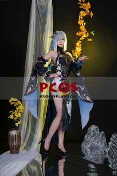Picture of Game Genshin Impact Shenhe Frostflower Dew Outfit Cosplay Costume Cheongsam C08797-A