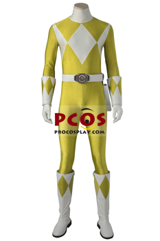 Bild von Mighty Morphin Power Rangers Yellow Ranger Cosplay-Kostüm C08886, männliche Version
