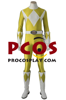 Bild von Mighty Morphin Power Rangers Yellow Ranger Cosplay-Kostüm C08886, männliche Version