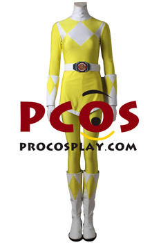 Imagen de Mighty Morphin Power Rangers Yellow Ranger Disfraz de cosplay C08885 Versión femenina