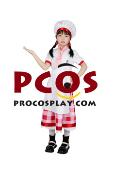 Picture of Princess Peach: Showtime Pastry Chef  Peach Cosplay Costume Child Version C08957