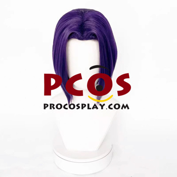 Picture of Teen Titans Raven Cosplay Wigs C09109 Dark Purple Central Parting Version