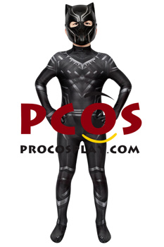 Picture of 【Flash Sale】 Civil War T'Challa Black Panther Cosplay Costume Jumpsuit For Kid C00253