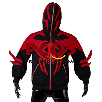 Picture of Ready to Ship Movie Across the Spider-Verse 2099 Miguel O'Hara Print  Zip-Up Hoodie IF0006  Black