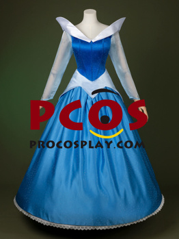 Picture of Sleeping Beauty Princess Aurora Cosplay Shining Blue Dress C09607